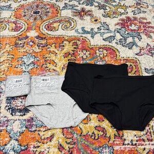 Aerie Black and Light Gray High Waist Cotton Panties